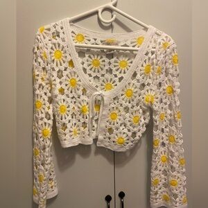 NWOT Sincerely Jules Daisy Crochet Cardigan